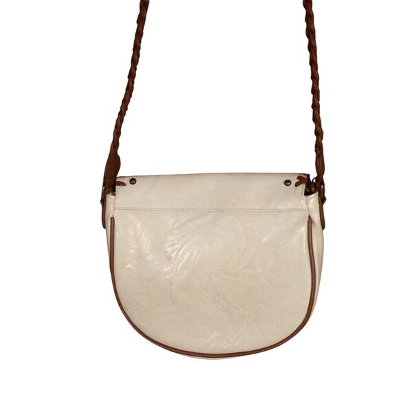 American Rag Pink Rose Vine Cream Boho Cottage Crossbody Bag Brown Braided Strap - Picture 8 of 16